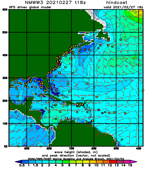 Latest Northwest Atlantic Significant Wave Heights