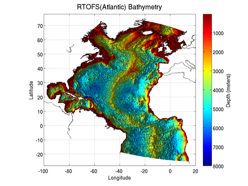 Atlantic RTOFS bathymetry
